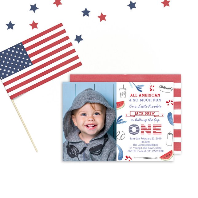 Invitation Toucher le Big ONE Baseball 1er Anniversaire photo (Créateur téléchargé)