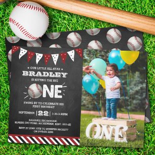 Invitation Toucher Le Grand   Baseball 1er anniversaire Photo