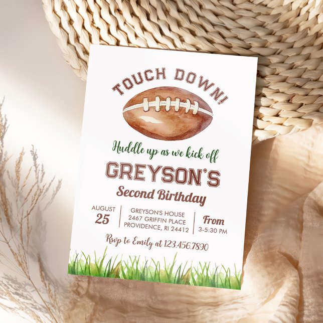 Invitation Touchez Down Football Boy Anniversaire (Créateur téléchargé)