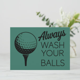 Invitation Toujours laver vos boules drôle de dicton golf gol