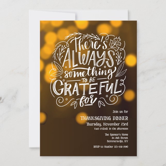 Invitation Toujours Quelque Chose À Remercier Pour Thanksgivi (Devant)