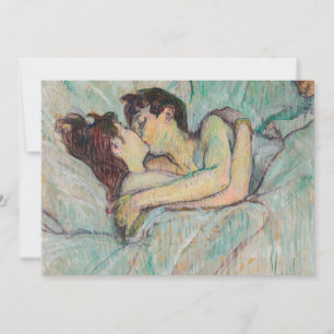 Invitation Toulouse-Lautrec - Au lit : Le baiser