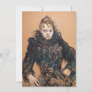 Invitation Toulouse-Lautrec - Femme avec un Boa Noir