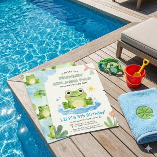 Invitation Tour de 5 ans de la grenouille Splash Pad Piscine 