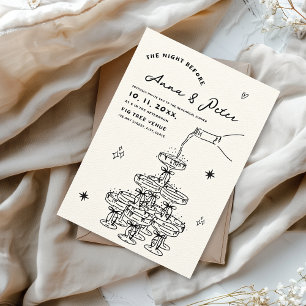 Invitation Tour de Champagne illustrée à la main La nuit préc