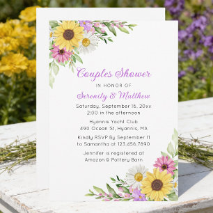 Invitation Tour de couple jardin bohème floral tournesol marg