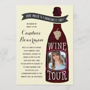 Invitation Tour des vins  Photo Bachelorette Party