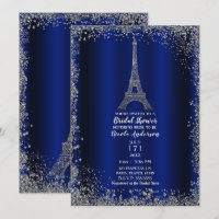 Tour Eiffel argentée bleu royal élégante pour une