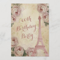 Tour Eiffel Chou Roses N'importe quel âge Annivers