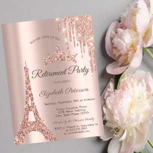 Invitation Tour Eiffel de Paris, Rose Gold Goutte à Goutte Re