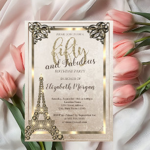 Invitation Tour Eiffel diamants, soirée d'anniversaire 50 ans