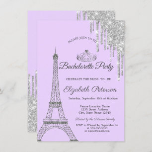 Invitation Tour Eiffel, Écluses, Bachelorette violette