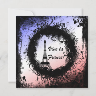 Invitation Tour Eiffel Grunge