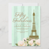 Tour Eiffel Or Vert Menthe 50e Anniversaire