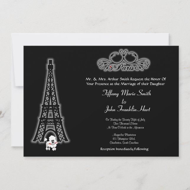 Invitation Tour Eiffel Paris (Devant)
