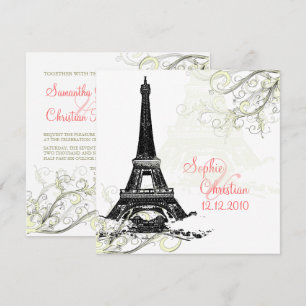 INVITATION TOUR EIFFEL+SWIRLS/DO-IT-YOURSELF COULEUR ARRIÈRE