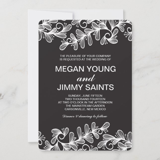 Invitation tourbillon de doodle feuille (Devant)