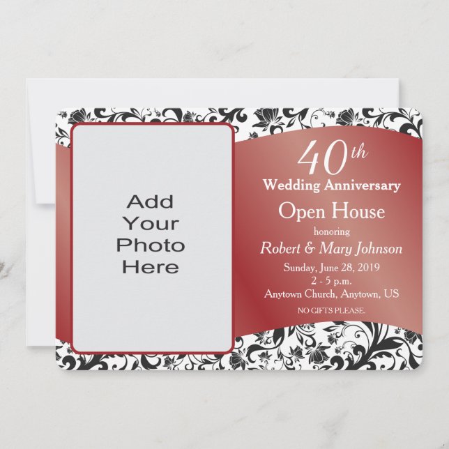 Invitation Tourbillon noir et rubis 40e anniversaire de maria (Devant)
