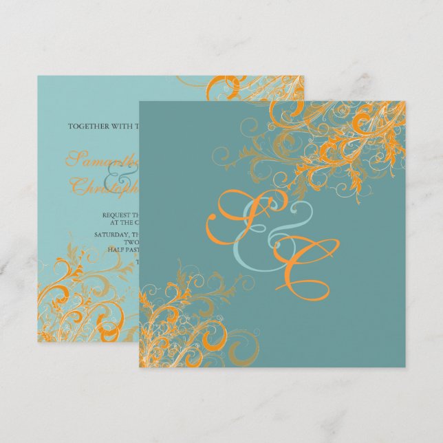 Invitation Tourbillons d'agrumes de PixDezines/arrière - plan (Devant / Derrière)