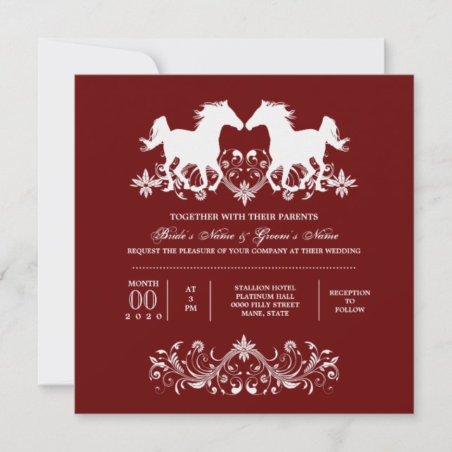 Invitation Tourbillons floraux de silhouette moderne (Devant)