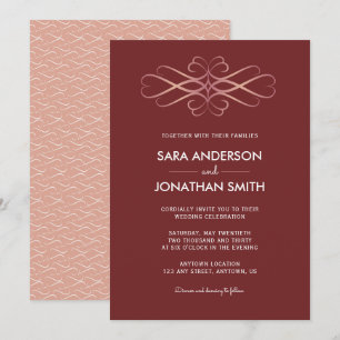 Invitation Tourbillons roses   Mariage de Bourgogne