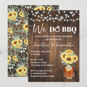 Invitation Tournedos de tournesols Nous faisons BBQ Couple Do