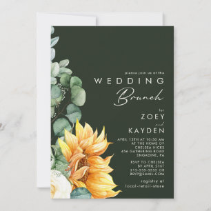 Invitation Tournée de pays audacieux   Brunch Mariage vert fo