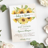 Tournesol bébé en fleurs baby shower modèle