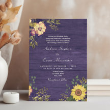 Tournesol Boho Rustique violet Mariage