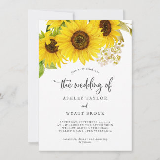 Invitation Tournesol De Pays Le Mariage De L'Invitation