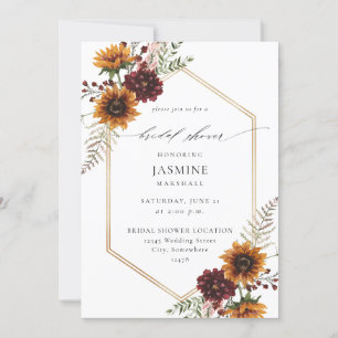 Invitation Tournesol et Fête des mariées Fleur sauvage