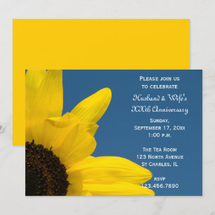 Invitation Tournesol et Sky Mariage fête d'anniversaire