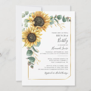 Invitation Tournesol Eucalyptus Brunch Fête des mariées mouss