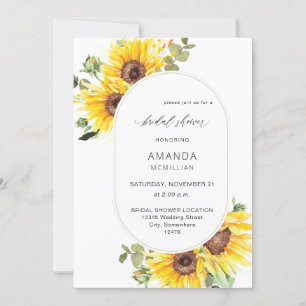 Invitation Tournesol & Eucalyptus Fête des mariées florale