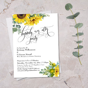 Invitation Tournesol Eucalyptus Fête Pour Toujours Après