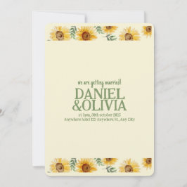 Invitation Tournesol Eucalyptus Floral Mariage botanique