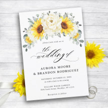 Tournesol ivoire pivoine Floral Eucalyptus Mariage