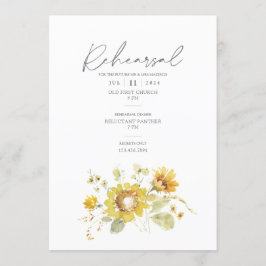 Invitation Tournesol Jaune Rustique Mariage