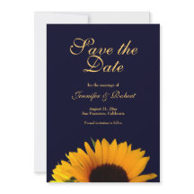 Tournesol joyeux Sauvez la date Marine Bleu