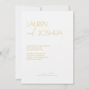Invitation Tournesol ・ Mariage de script minimaliste moderne