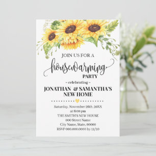 Invitation Tournesol Ménage Floral Pays Boho Chic In