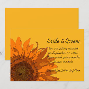 Invitation Tournesol orange lors d'un mariage jaune Enregistr