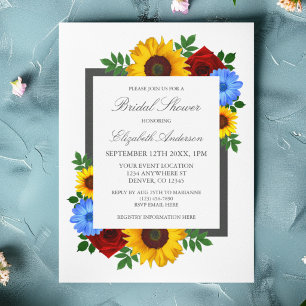 Invitation Tournesol Rose Automne Floral Baignoire de Mariée