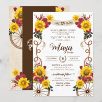 Tournesol & Roses Rouges Rustique Charro Quinceane
