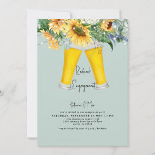 Invitation Tournesol rouge Turquoise Parti d'engagement