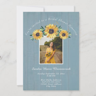 Invitation Tournesol rustique Dusty Mariage Fête des mariées