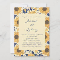 Tournesol Rustique Floral Jaune Mariage Script ble