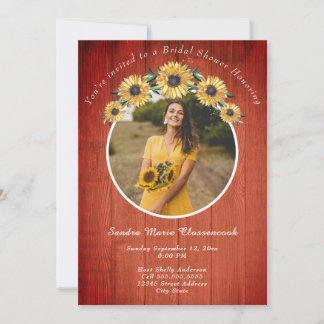 Invitation Tournesol rustique Grange Mariage I