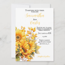 tournesol rustique, mariage jaune or