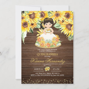 Invitation Tournesol Rustique Mexicaine Girl Mis Quince Invit